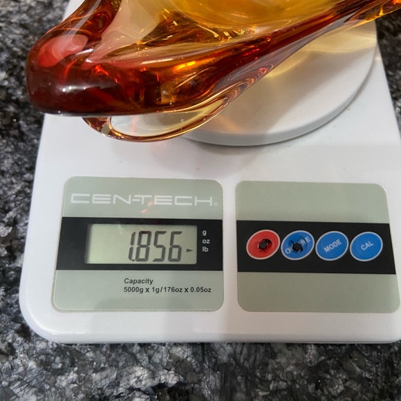 VTG Mid Century Murano Style Trinket Dish Or Ashtray Golden Amber Yellow Retro - Picture 14 of 17